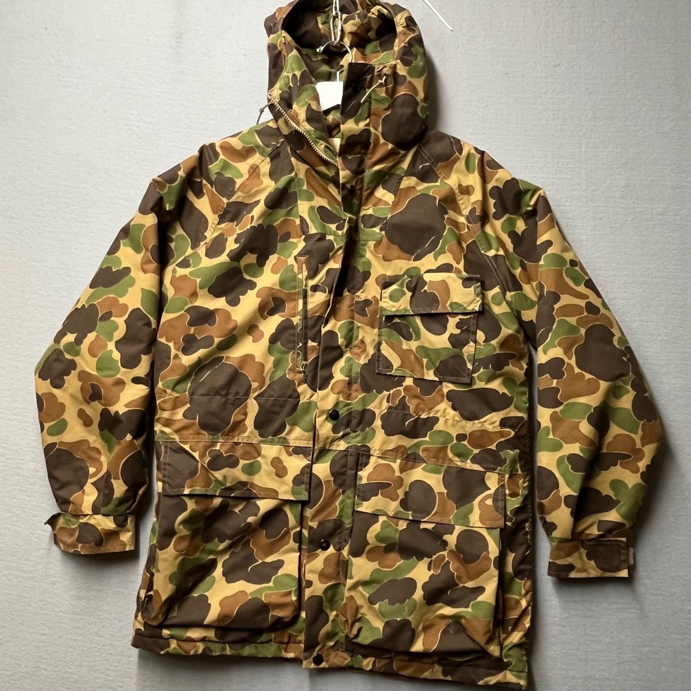 VTG Browning Hunting Jacket Men Large Duck Camo Hooded Insulated 22 x32